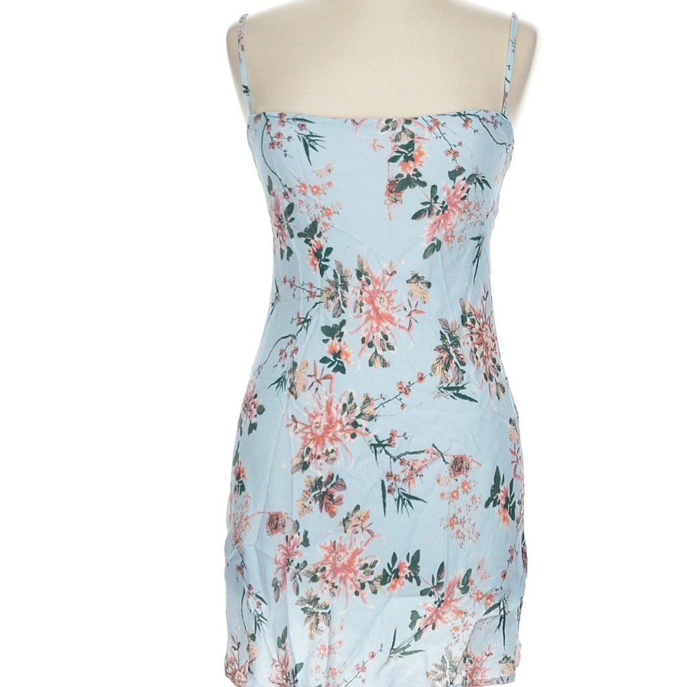 Flynn Skye Blue and Pink Spaghetti Strap Slip Dress